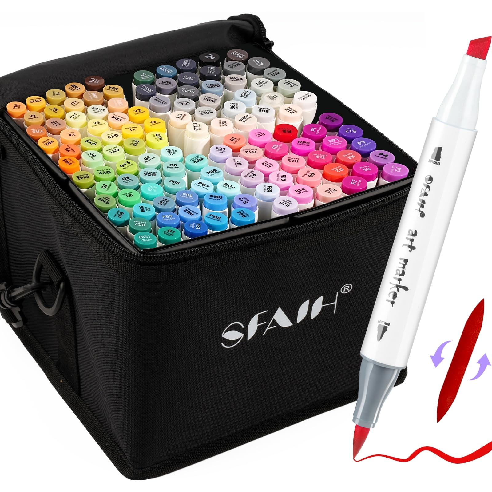 SFAIH 121 Colors Brush & Chisel Markers