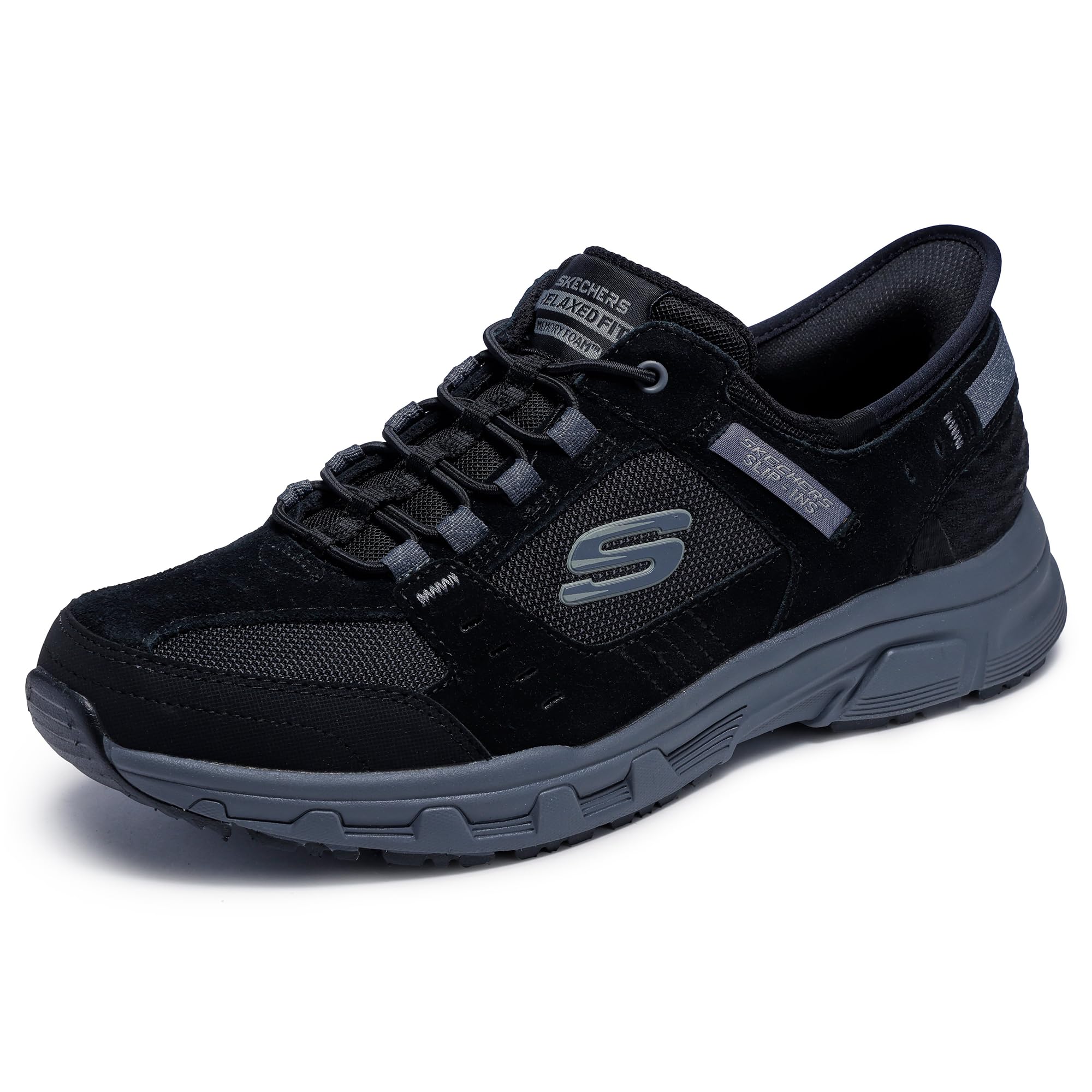 Skechers Men's Oak Canyon Consistent Winne Hands Free Slip-In Sneaker Black/Charcoal 11