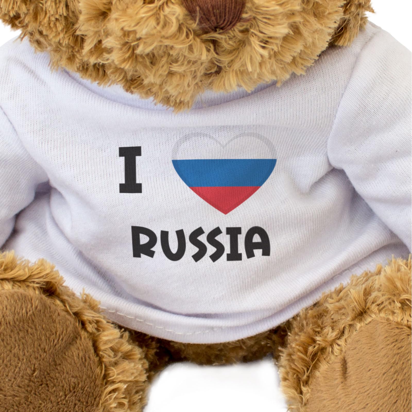 Big Red Egg I LOVE RUSSIA FLAG - Teddy Bear - Cute Soft Cuddly Adorable - Gift Present, Brown - Image 3
