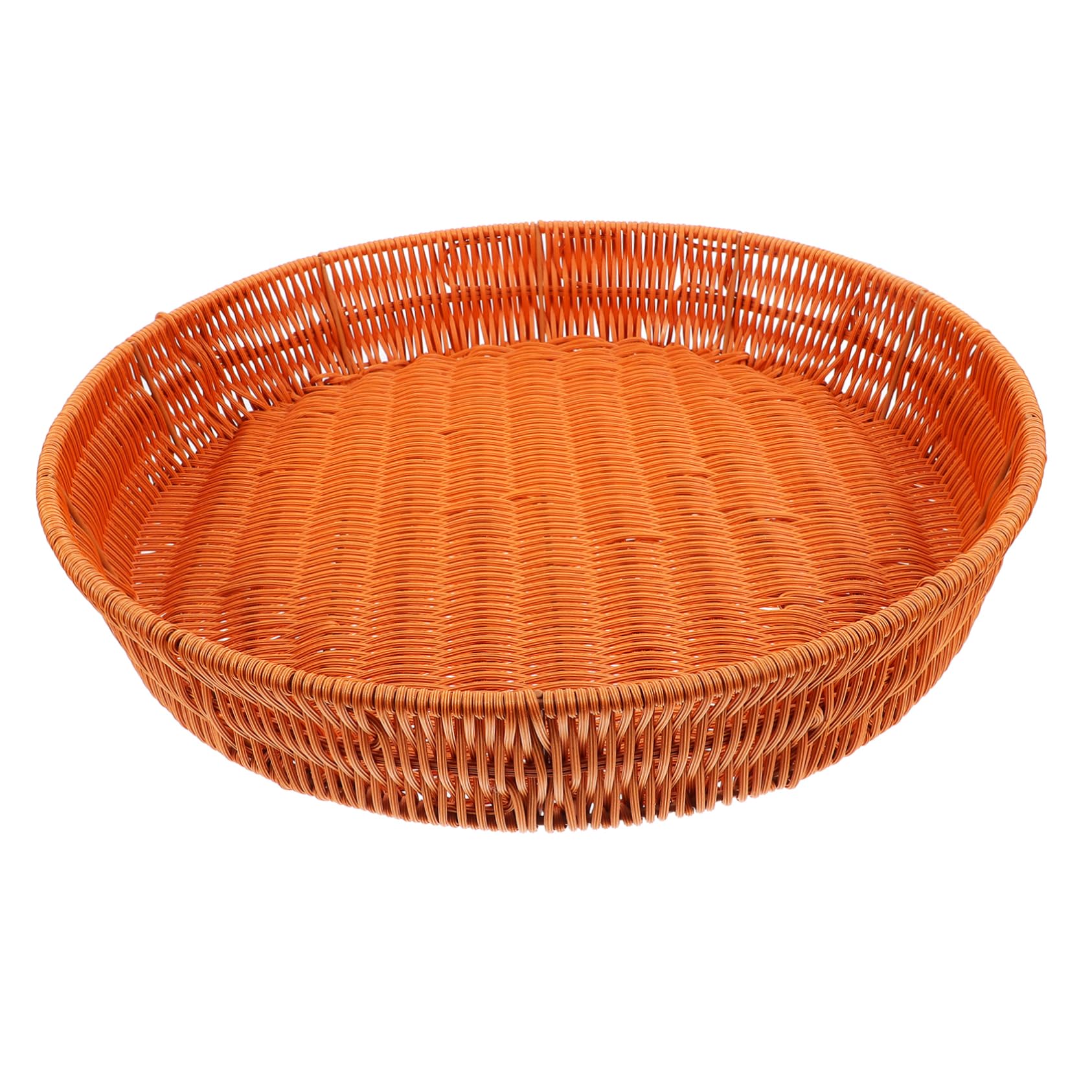 PRETYZOOM Woven Bread Storage Basket Rustic Round Kitchen Organizer for Fruits Snacks Bread and Versatile Display Container for Home Decor and Storage