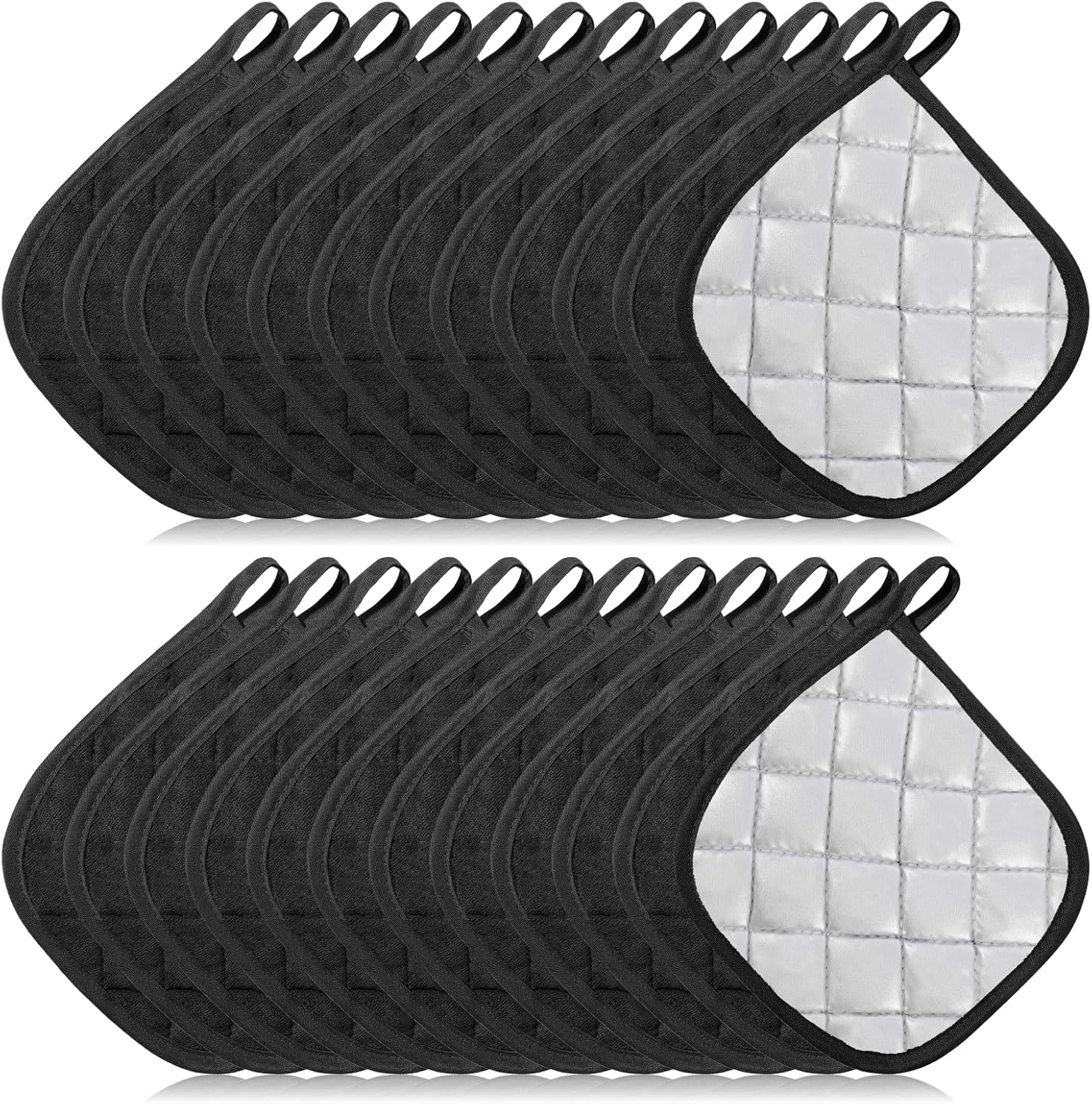 24 Pcs Pot Holders Bulk 7X 7 Inch Square Hot Pads Heat Resistant Cotton Potholders Mat for Kitchens, Oven Pot Holder for Cooking Baking Pans