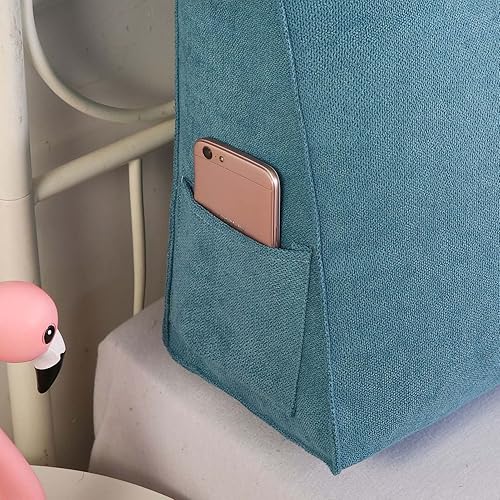 Miniatura 5 de Almohada de cuña para pared de cama, cabecero de almohada de respaldo de cama, almohada triangular de lectura grande, con funda extraíble, para cama