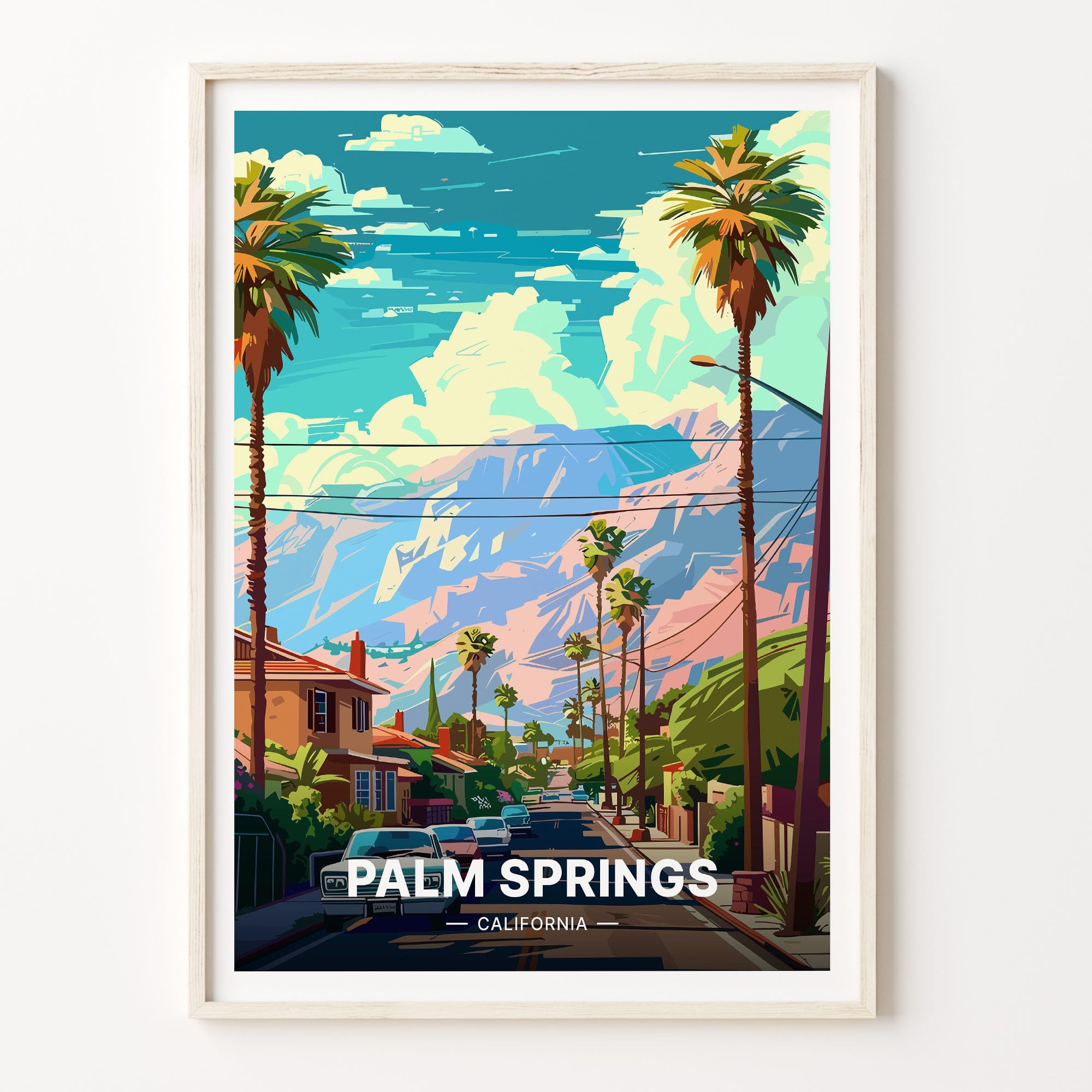 Amazon.com: Palm Springs Travel Poster, California Landscape Art