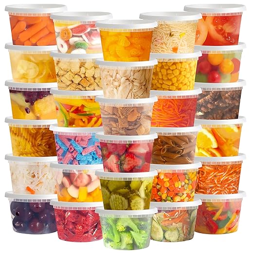 TashiBox 50 Sets 16 Oz Plastic Deli Containers with Lids - Food Storage Containers with Lids - Clear Airtight Meal Prep Containers, BPA Free, Stackable, Leakproof, Microwave and Freezer Safe