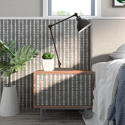 Miniatura 6 de Gray Wallpaper Peel and Stick Wallpaper Boho Contact Paper Self Adhesive Contact Paper for Cabinets Removable Wallpaper Bathroom Wallpaper for