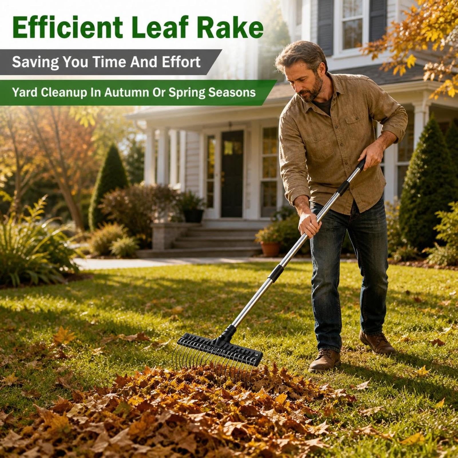 Gartenrechen - Ausziehbarem Rasenharke | Rasenrechen Verstellbar Premium Laubbesen Mehrzweck Metallrechen | Breiter Stahldrahtrechen Laub, Mulch, Rasen Und Hof, Ergonomisch Gestaltet