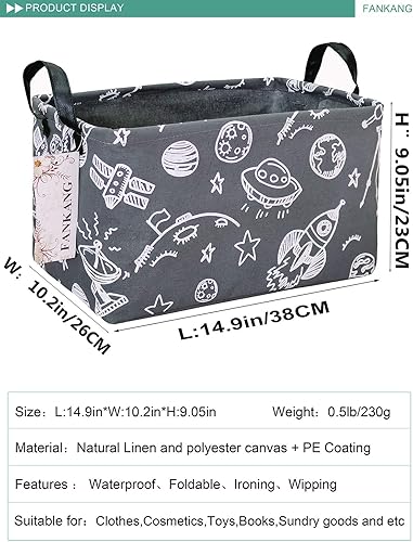 Miniatura 2 de FANKANG - Canasta plegable de almacenamiento para guardería, con revestimiento de polietileno impermeable, de grand tamaño, para niños y niñas,