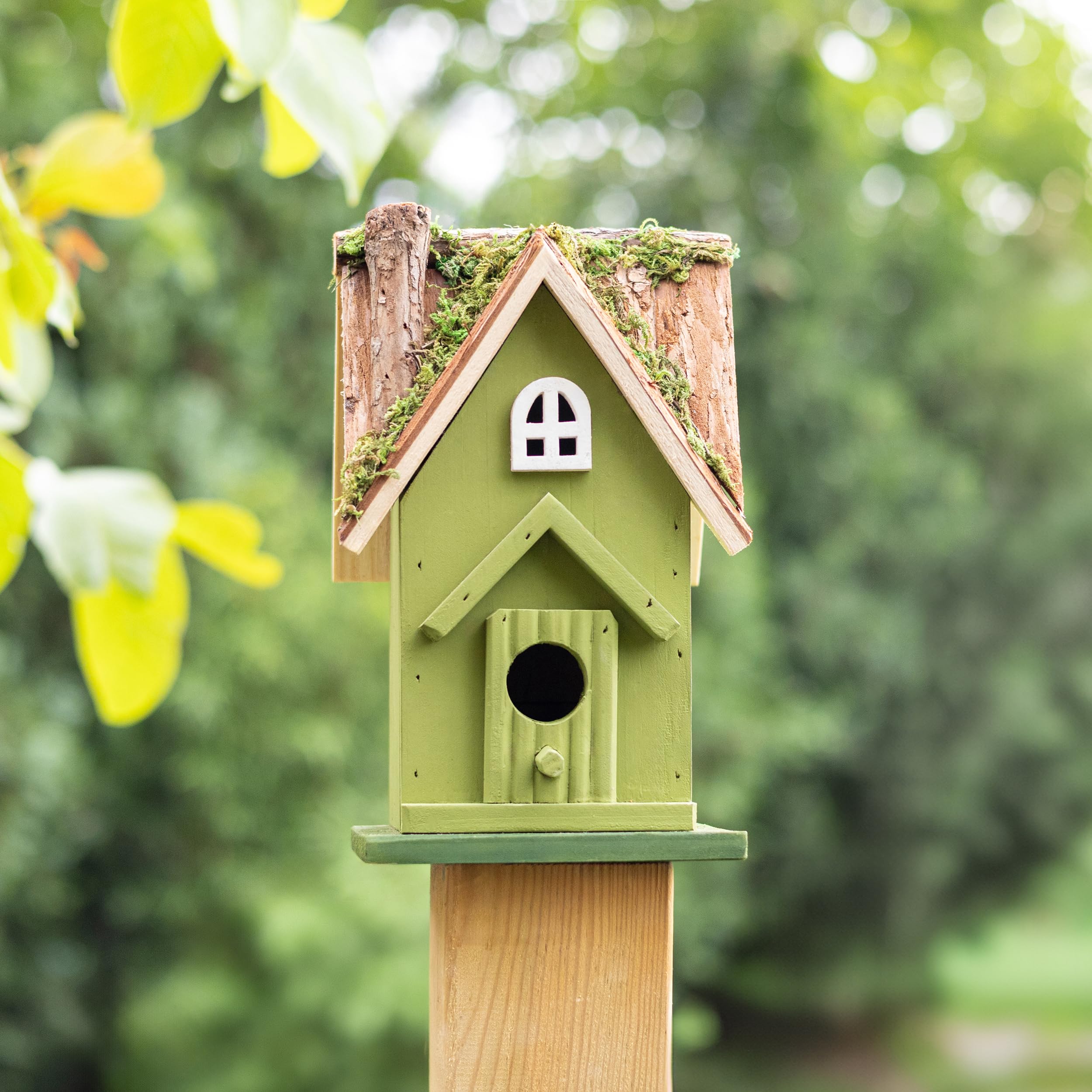 MEKKAPRO Nichoir Oiseaux pour Extérieur - Maison d'Oiseau et Décoration de Jardin Extérieur | Refuge Naturel pour Mésanges, Troglodytes, Sittelles