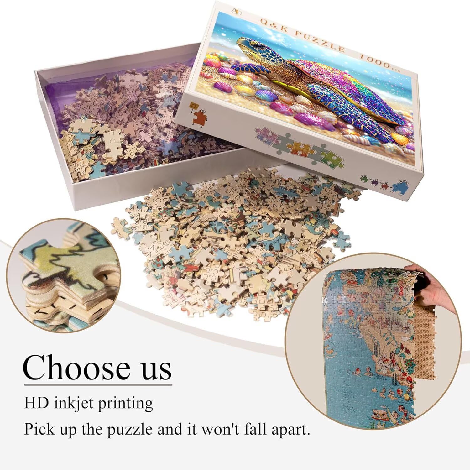 Puzzle in Legno per Adulti 5000 Pezzi | Spiaggia tartarughe| Giocattoli Educativi | Puzzle Adulti E Famiglie Decor | Dimensione Di 156x105cm | Regalo Adultis | Regali Natale (Formato: 62.4x42in) o-260