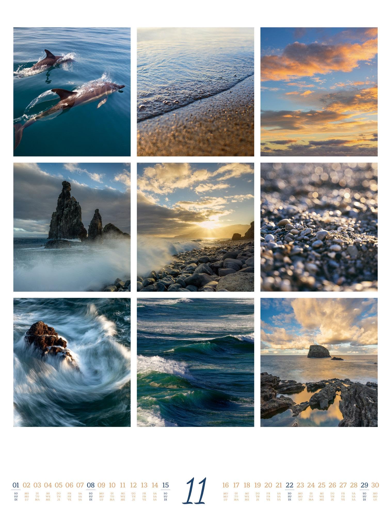 Inspiration Natur Kalender 2026 | Vielfältiger Natur-Kalender im großen Hochformat (50x66 cm) | Mehrteilige Bildmosaike im Triplet-Stil