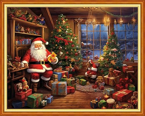 DMCVIVR Kits de punto de cruz estampados para adultos principiantes, kits de bordado de 11 quilates, patrones de punto de cruz, patrones de bordado,