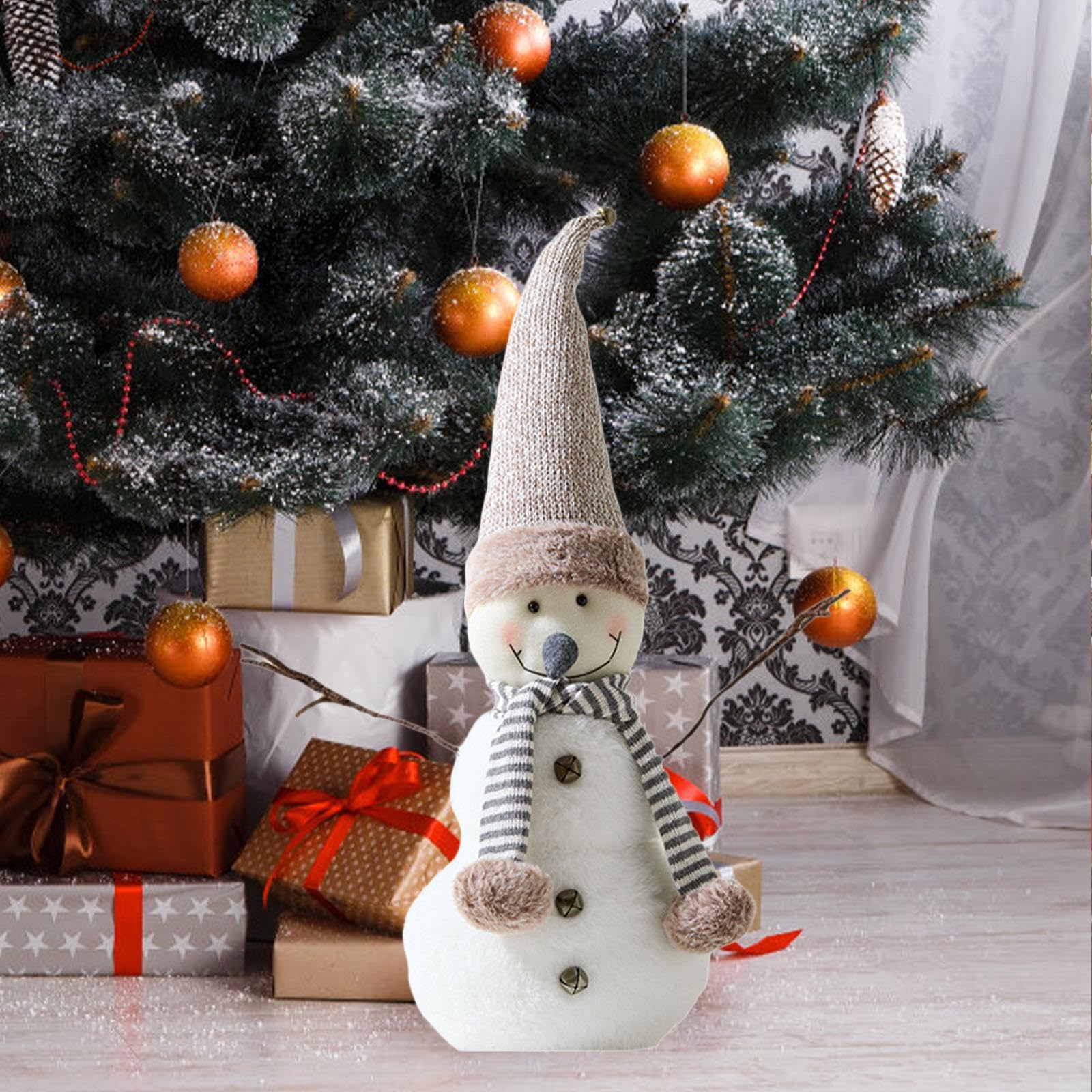 Adorno de Navideño, Adorno de Escritorio, Decoración Navideña con Bufanda, Sombrero, para Dormitorio, Fi, 60cmx25cmx14cm