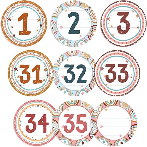Lincia 40 recortes numéricos de 1 a 35 recortes para tablón de anuncios y 5 tarjetas en blanco, números de calendario para el aula con 8 hojas de