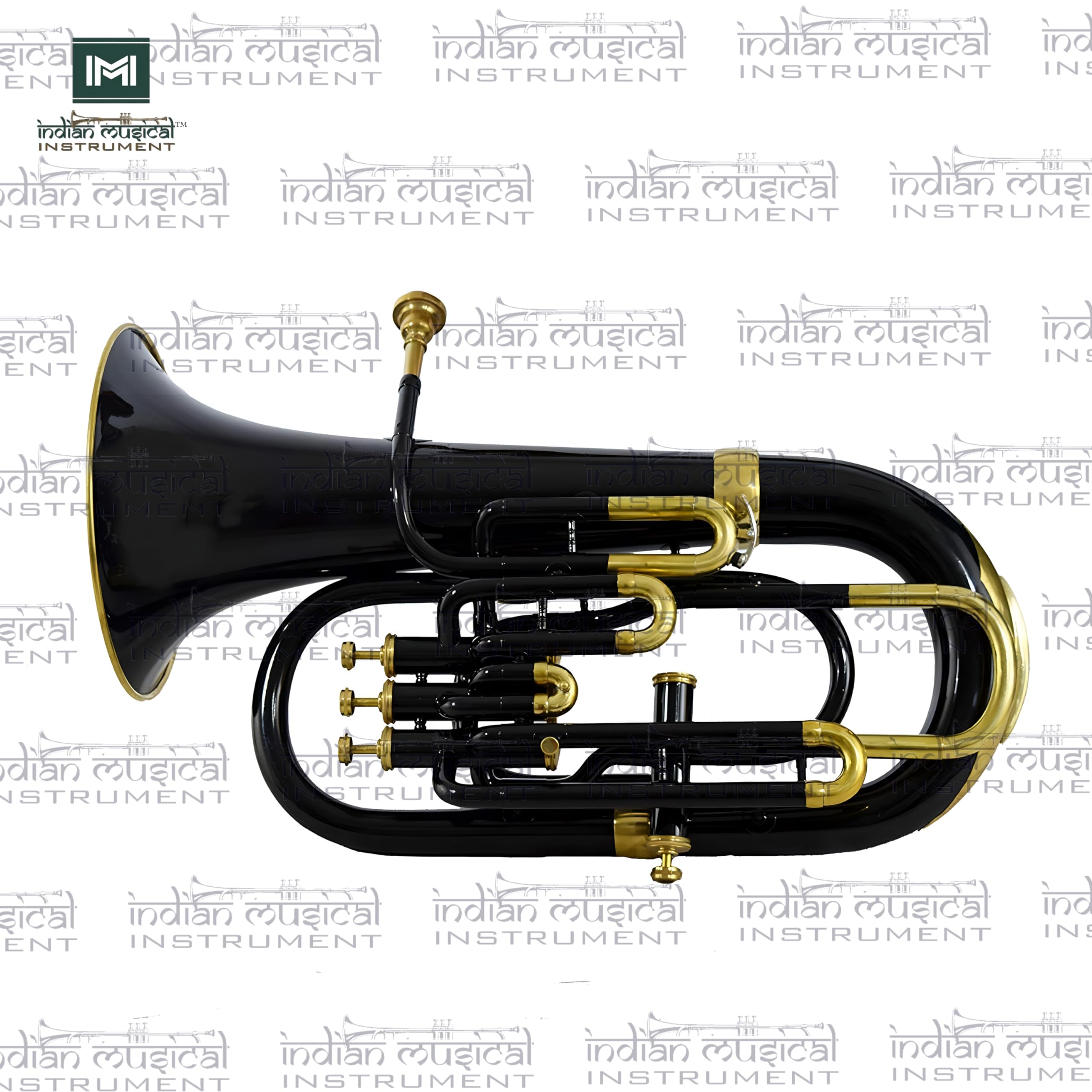 Euphonium 4 valves Sib avec embouchure et étui de transport Noir/doré