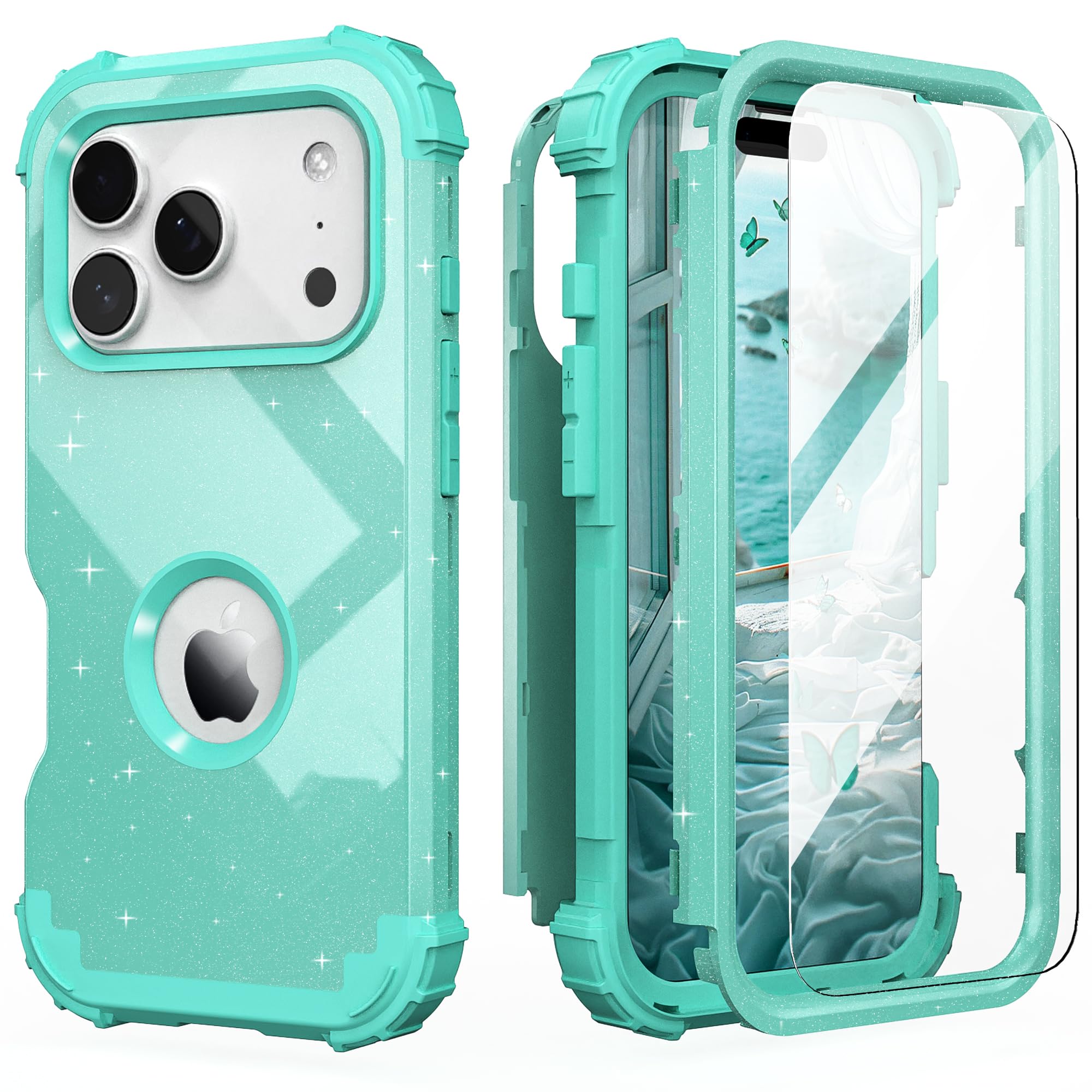 Coque iPhone Pro Max antichoc cyan IDweel protège votre écran des chutes et rayures - 8