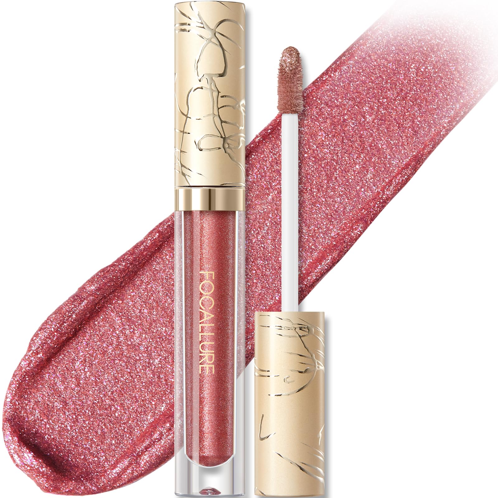 Metallic Liquid Lipstick,Non Stick Cup Lip Gloss,High Impact Lip Color with Transfer-proof Wear,Long Lasting & Waterproof Lipstick Makeup for Women,Sugar Bomb
