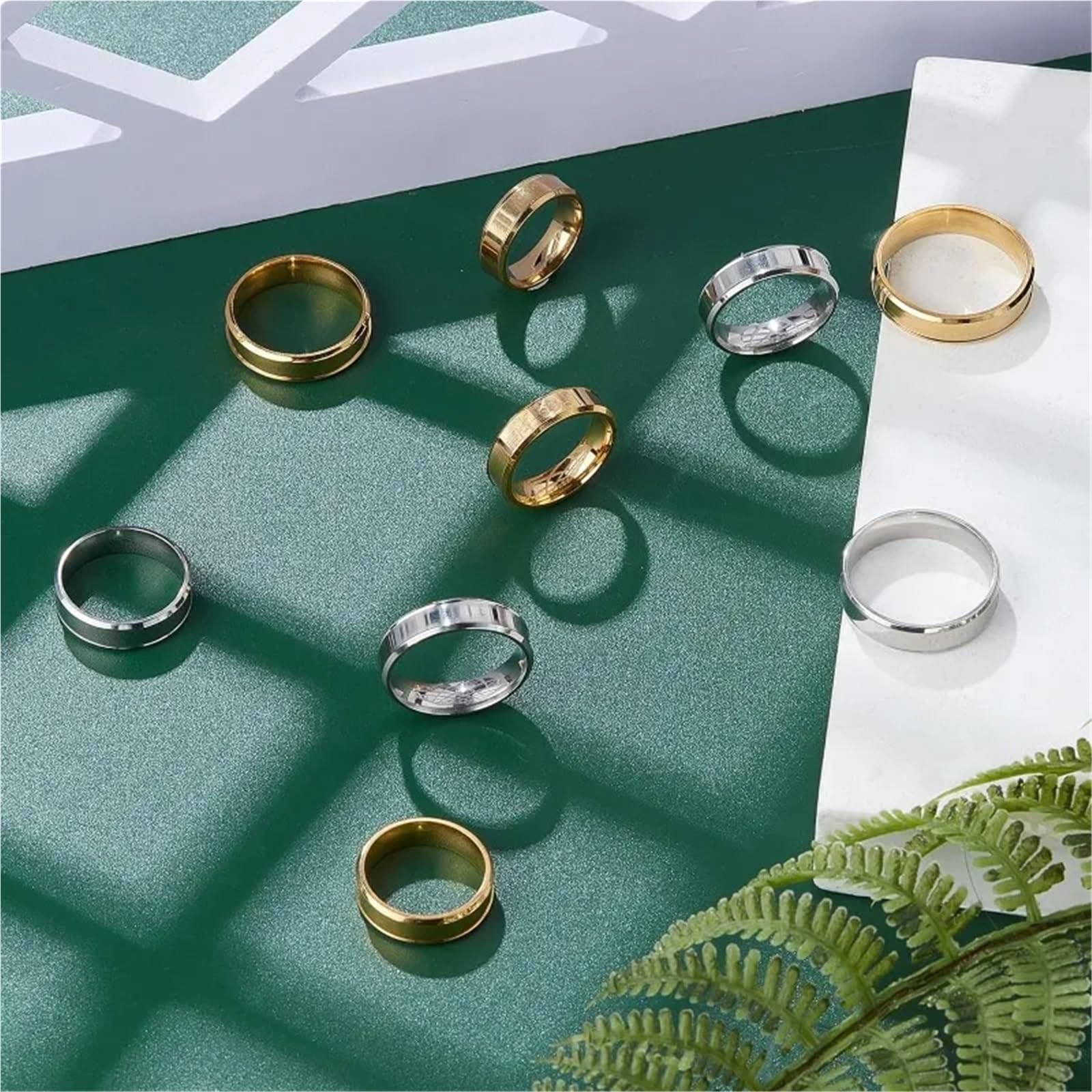 Geschlossene Biegeringe aus Edelstahl, gerillt, blanko für DIY-Schmuck (AECH02-07030), 14 Stück