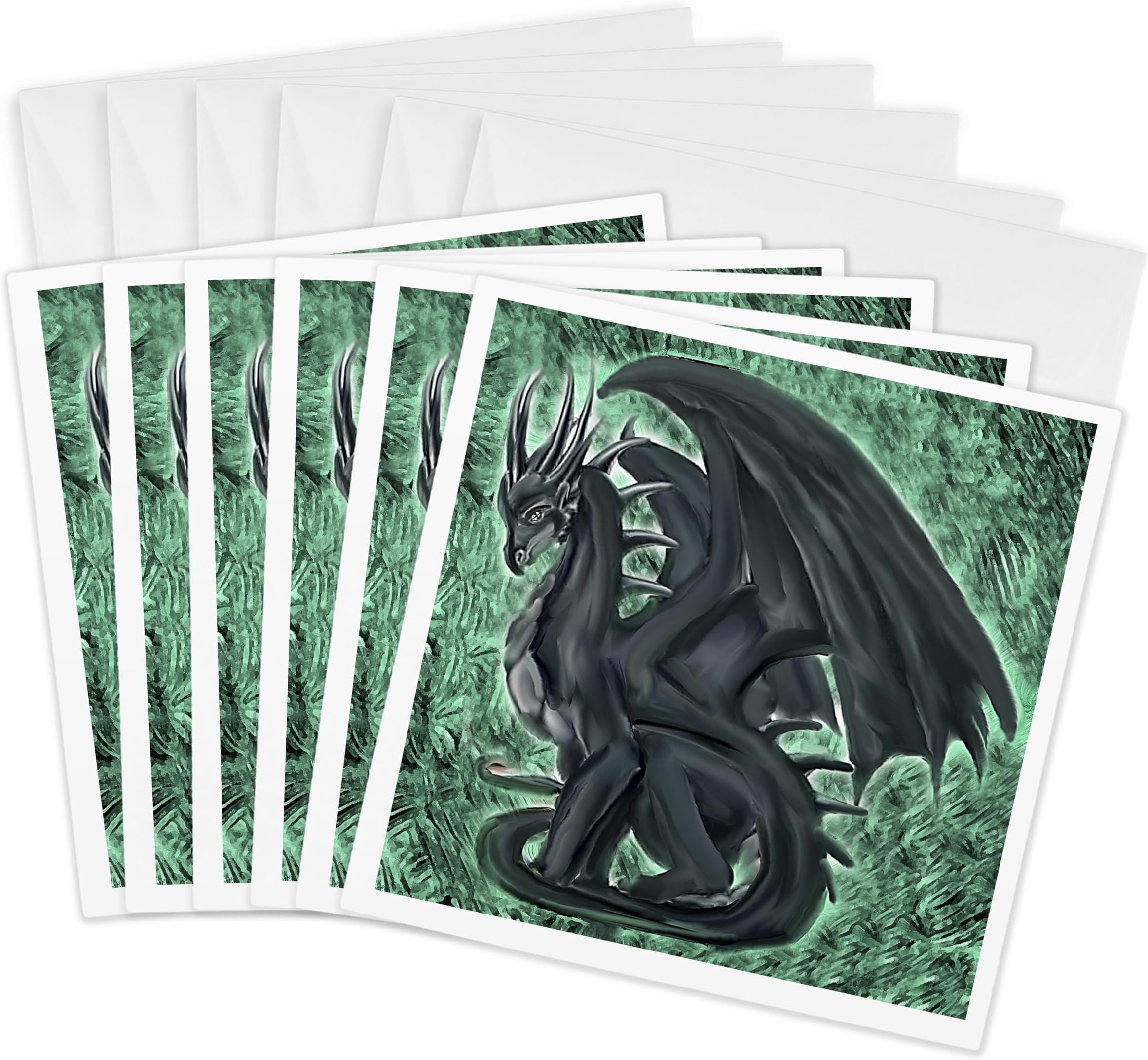 gc_4147_1 6 x 6-Inch "Night Dragon" Greeting Card (Pack of 6)