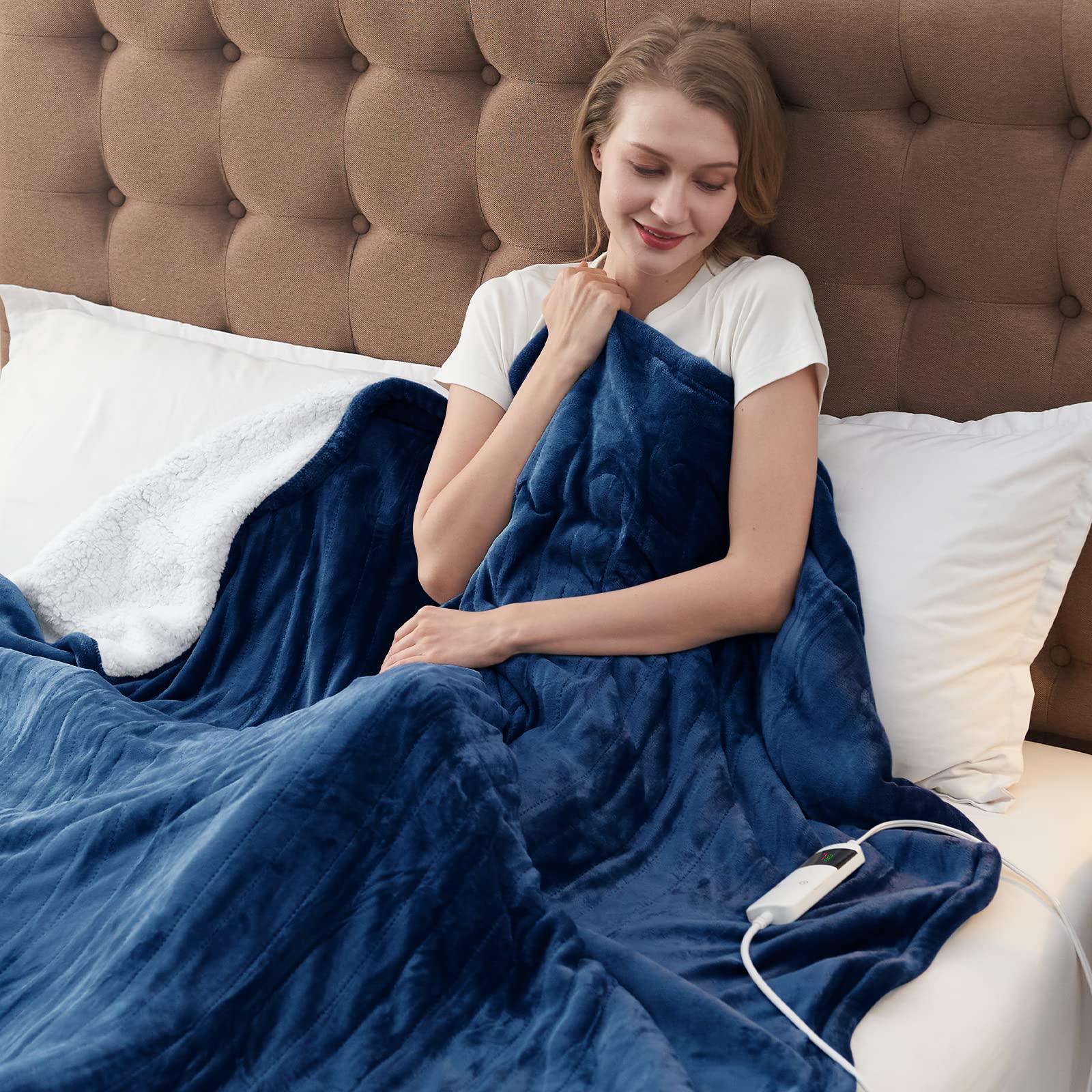 Snapklik.com : Greenoak Electric Heated Blanket, 62” X 84” Heating ...