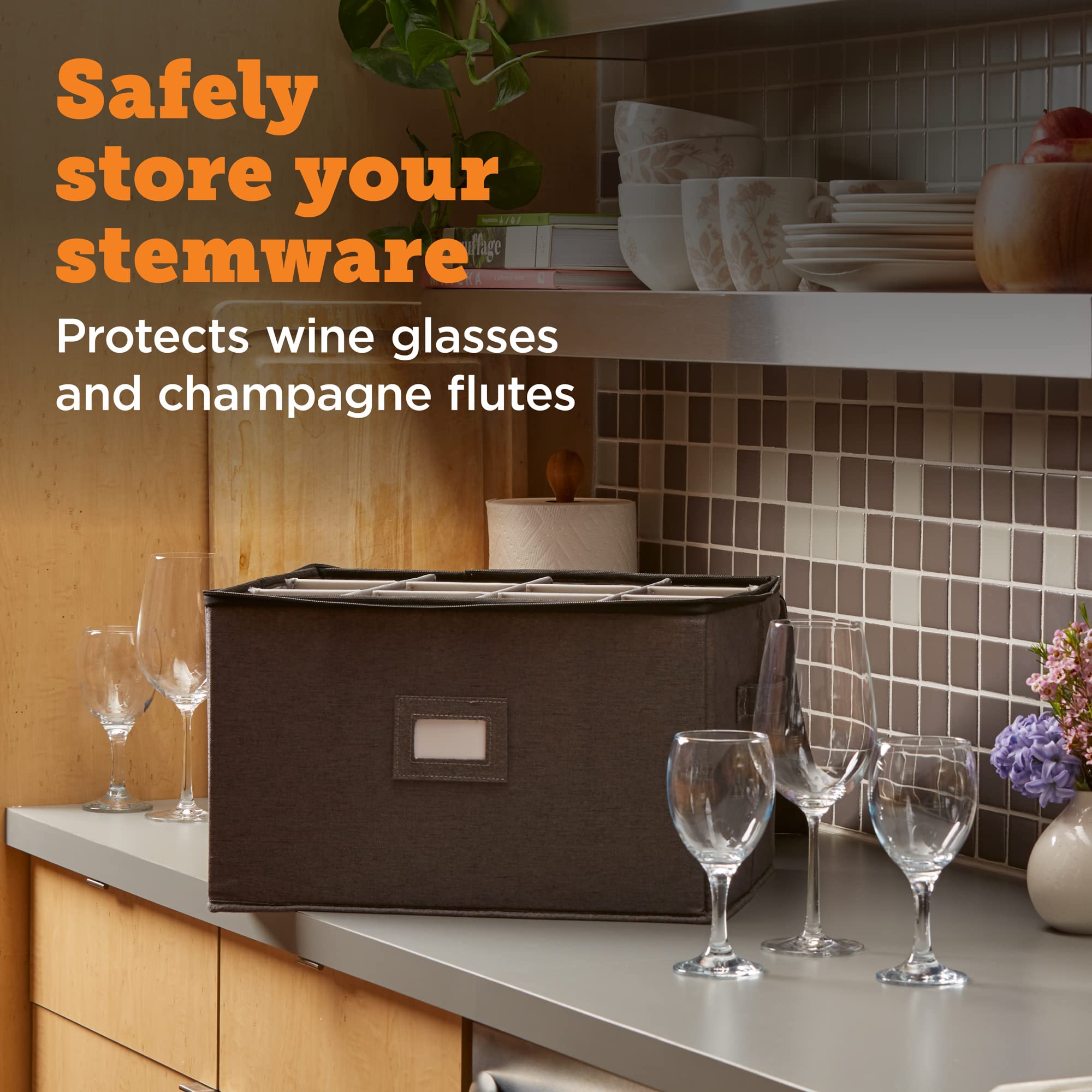 Buy storageLAB Wine Glass Storage, Holds 12 Red or White Wine Glasses