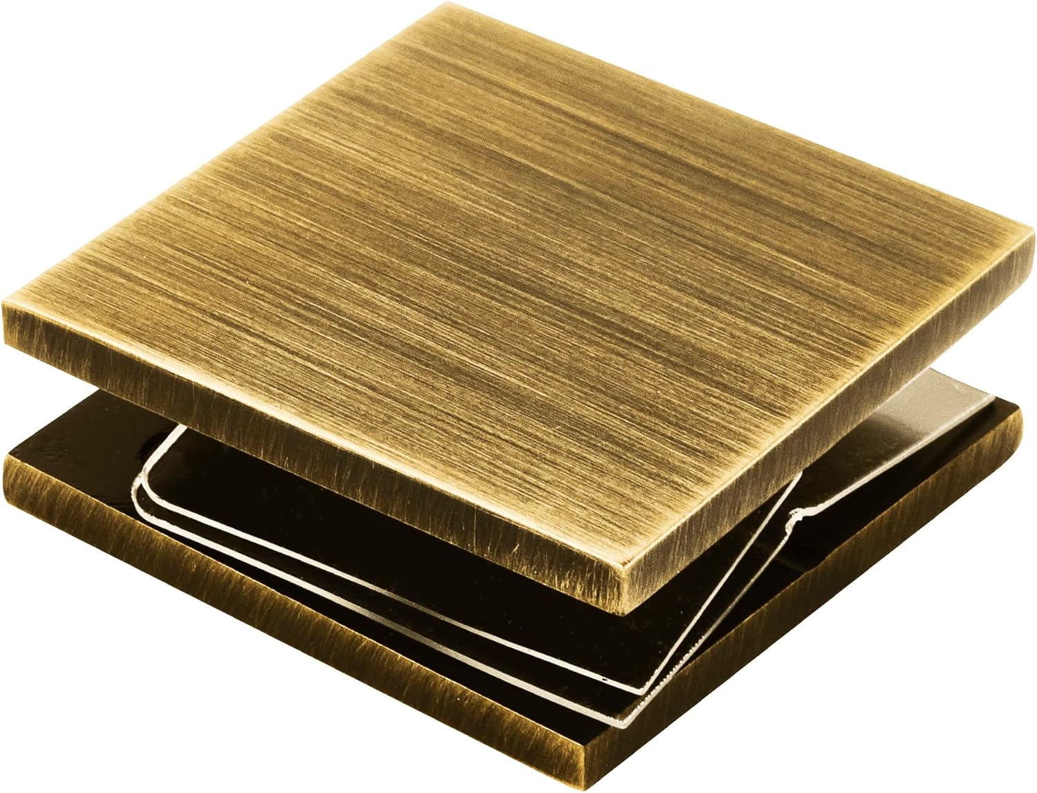 C.R. LAURENCE SCU4ABR CRL Antique Brass Square Style Hole-in-Glass Fixed Panel U-Clamp