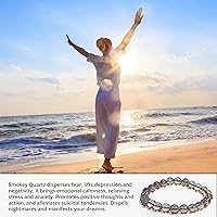 Vista 325 de Pulsera de turmalina negra, pulsera de cristal curativo natural para mujeres y hombres, pulsera de cuentas redondas de 0.315 in para espiritual