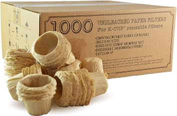 1000 Disposable K Cup Paper Filters for Reusable Coffee Pods | Bulk 1000-count supply for daily brewing and easy cleanup