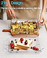 Vista 31 de NUTRIUPS 8x8 Baking Dish Square Casserole Baking Dishes with Glass Cover Glass Casserole Dish with Lid Baking Dish Glass Baking Pan for Baking