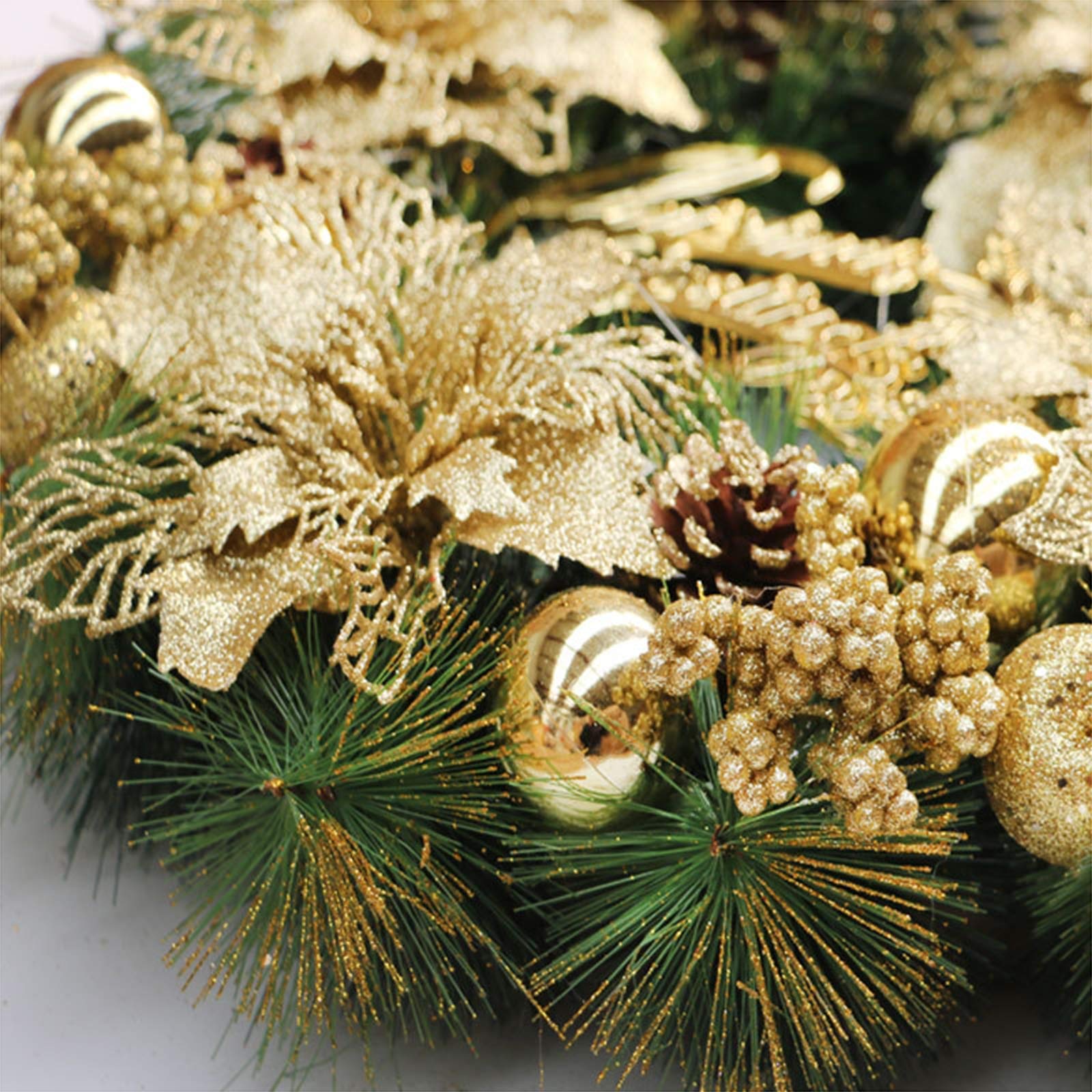 MIAOXIAO Weihnachten Türkranz Kranz Weihnachtsgirlande Handarbeit Garland Deko Kranz Weihnachtskranz Hängend Weihnachtsdekoration,40CM