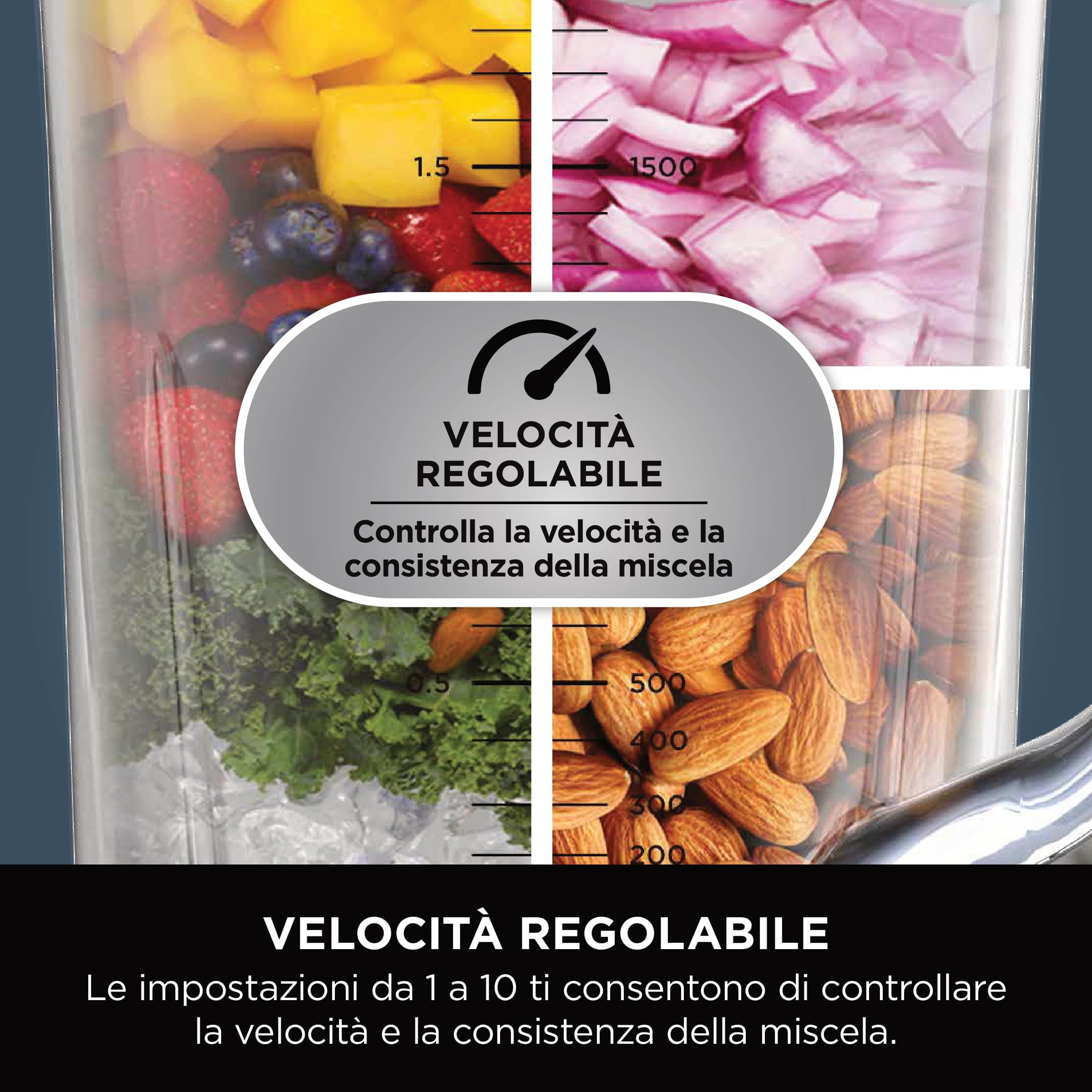 Ninja Frullatore Detect Power Processor Pro 3 in 1 1200W, Robot da Cucina, 3 Bicchieri Monoporzione, Caraffa da 2.1L, Lame per Impastare, Frullare, Tritare e Miscelare, Pietra oro, TB401EUSTGD