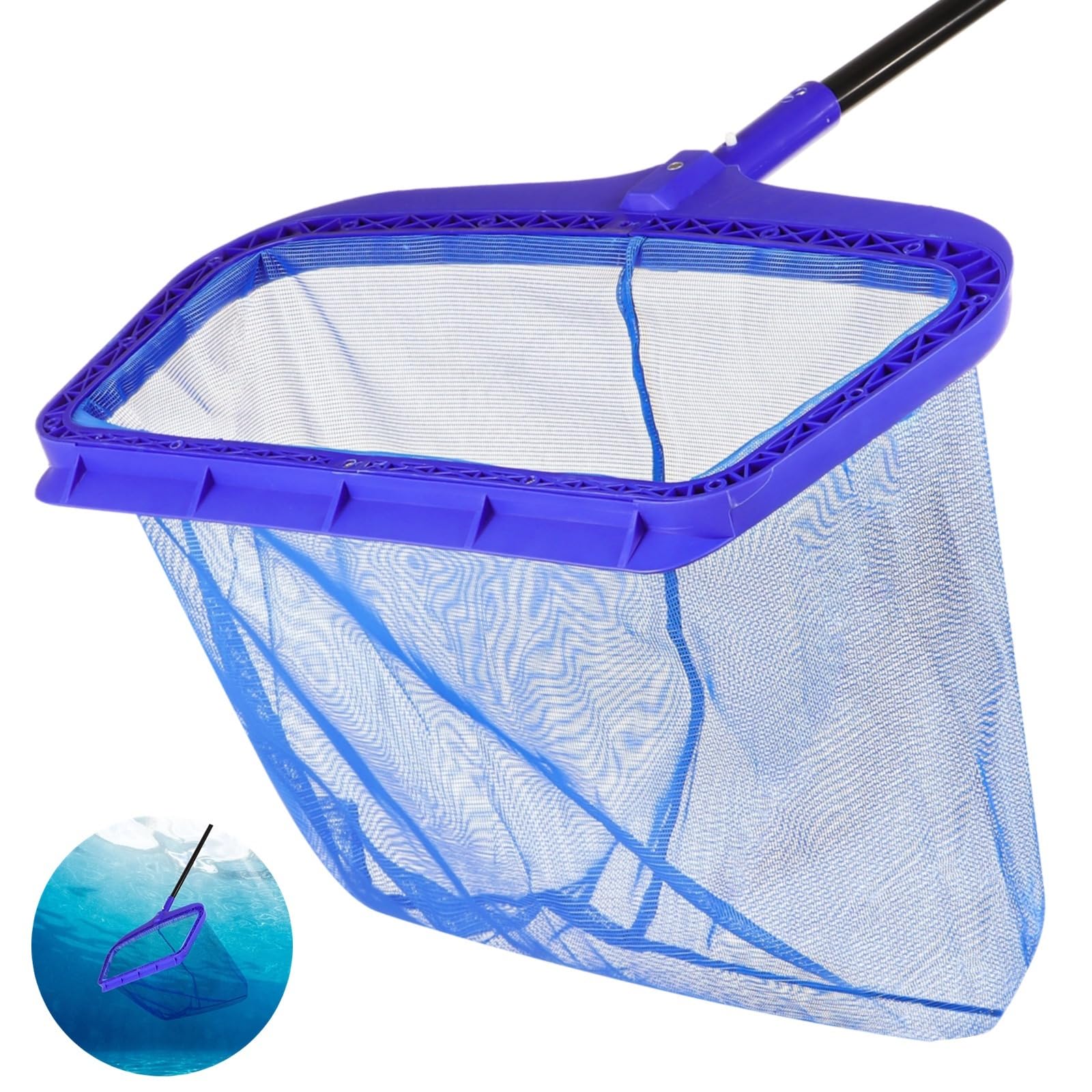 Retino per la pulizia della spazzatura della piscina, strumento di pulizia della spazzatura della piscina resistente, grande borsa a rete, per la rimozione del telaio e delle foglie