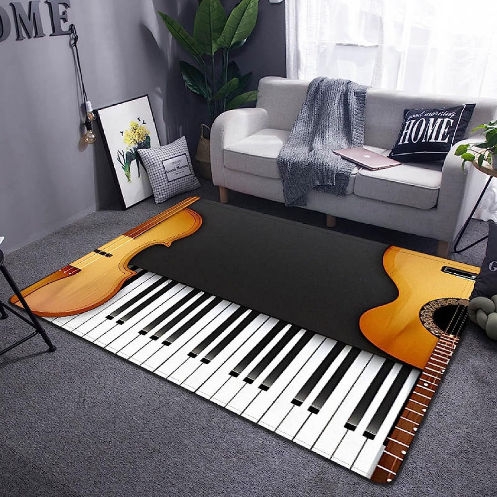 Tapis pour enfants touches de piano lavable et dessous antidérapant