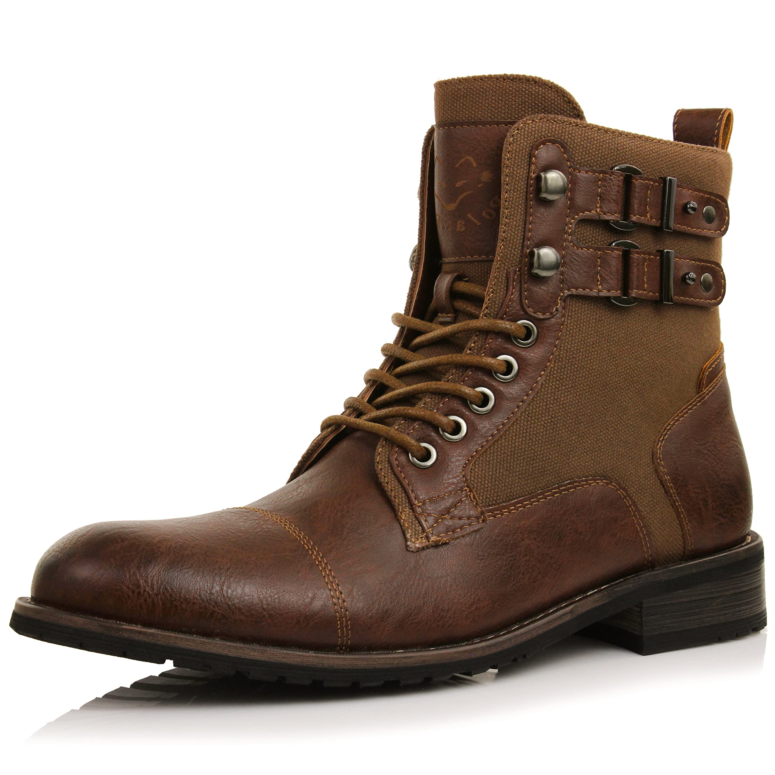 Polar Fox Men's Casual Cap-Toe Ankle Boot Collection | Lace-Up Work, Combat, and Chukka Styles