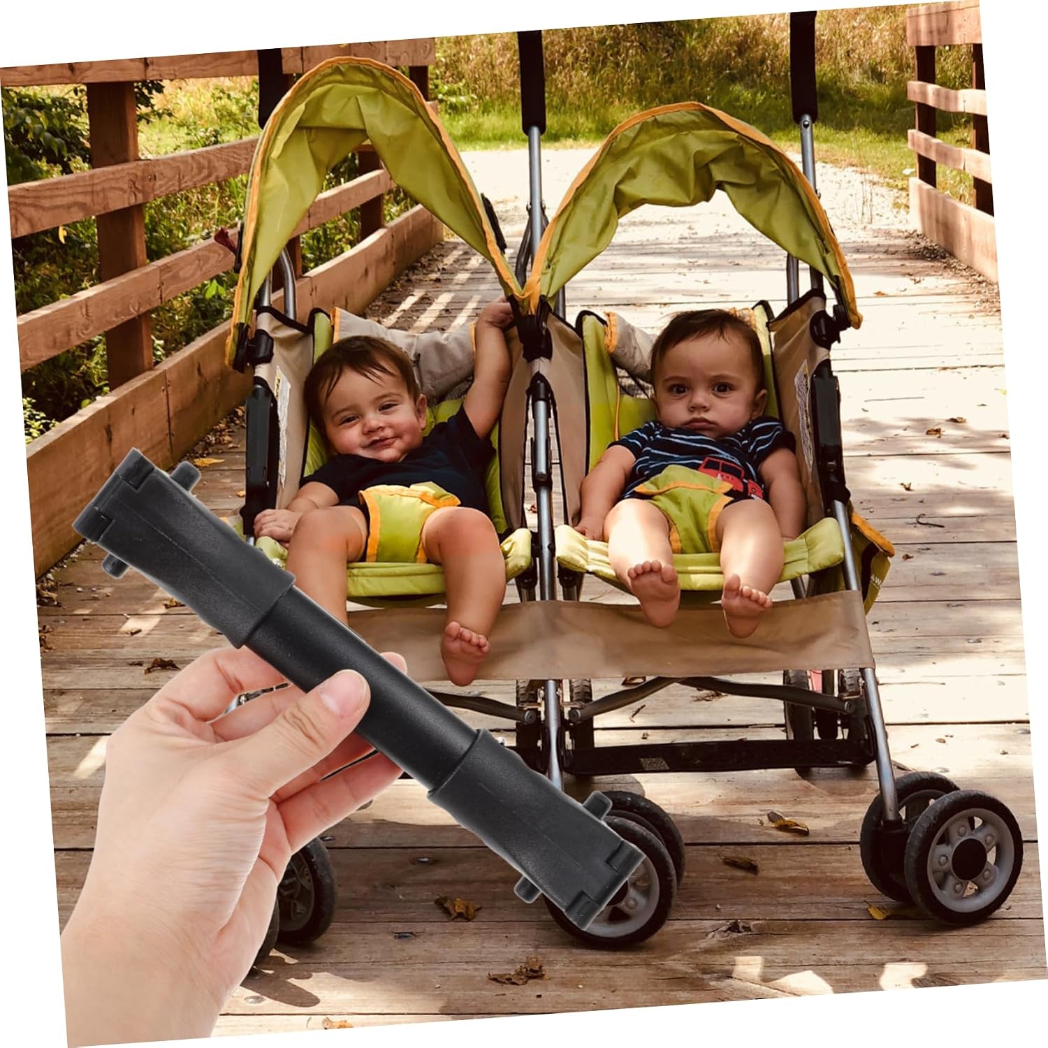 Adjustable Length Twin Pram Connector Stroller Organizer Double Stroller Accessories
