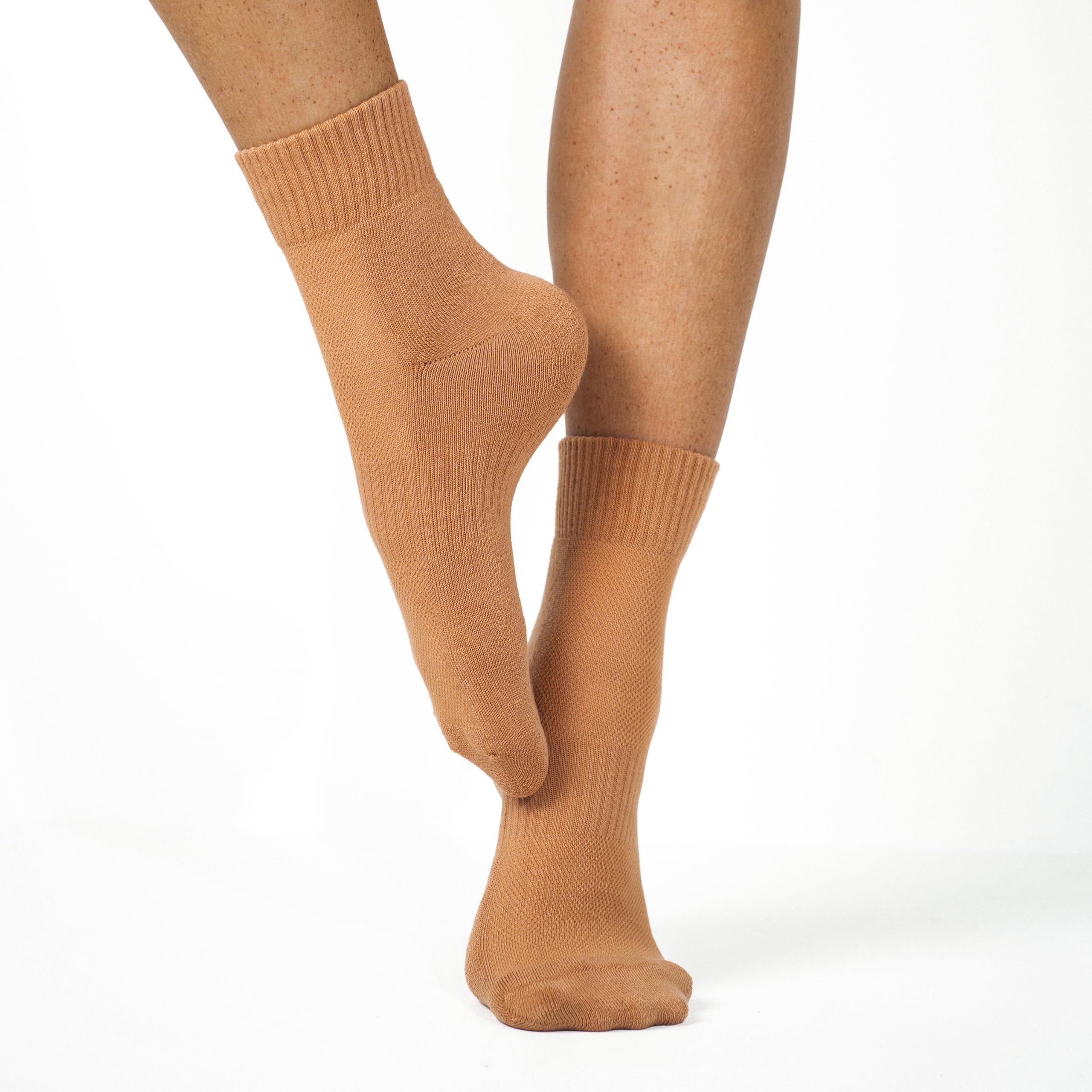 Safersox Tanzsocken kurz, 3 Paar, Hautfarbe Cinnamon, Damen & Herren, 39-42