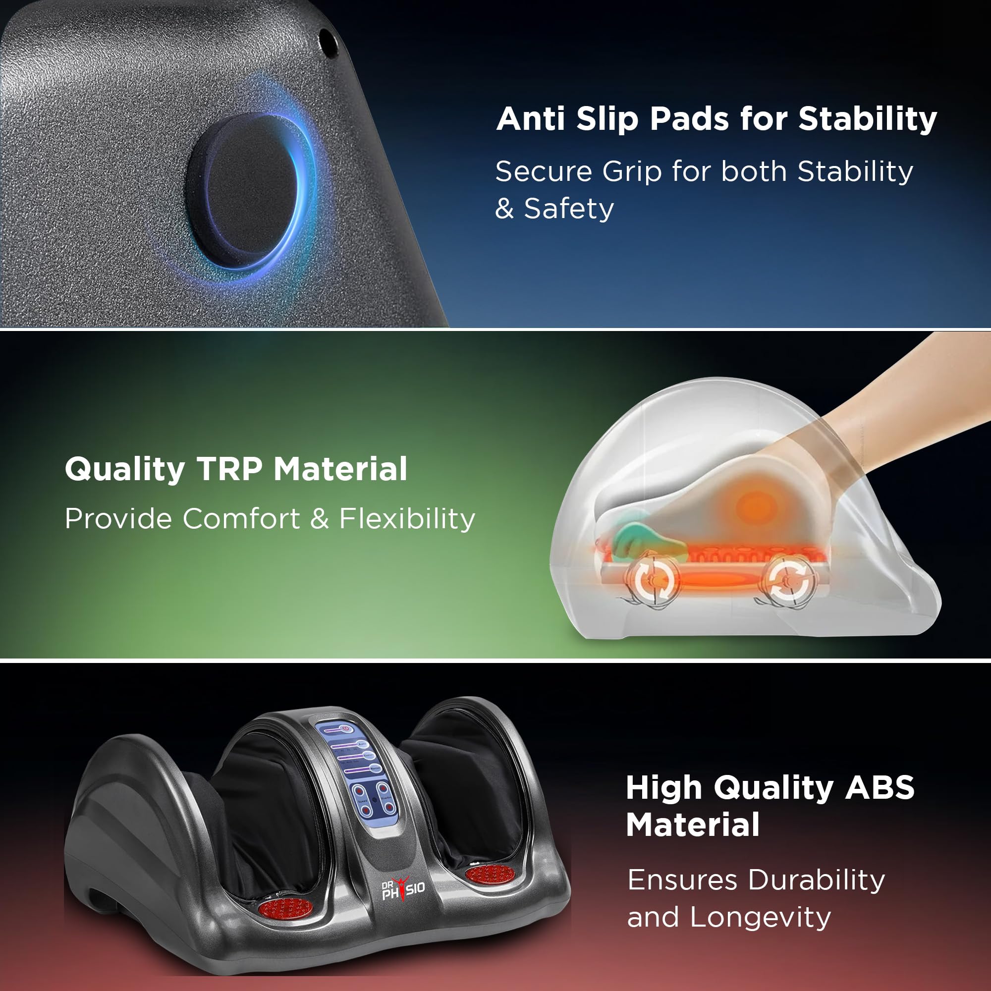 Dr Physio USA 1024 Electric Foot Massager Machine for Pain Relief, Muscle Relaxation & Improving Blood Circulation with Kneading Function, Calf & Leg Massager 2