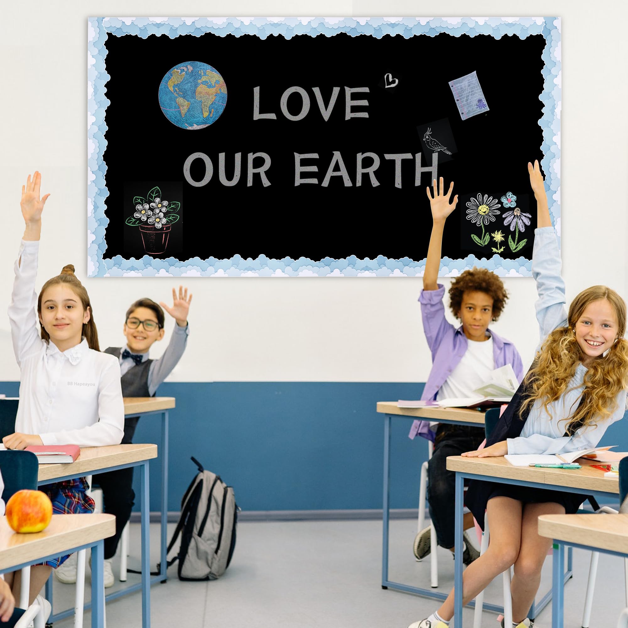 Bulletin Board Border Cloud Display Borders Classroom Decoration for School/Office/Party 65.61 ft (Blue) - Image 2