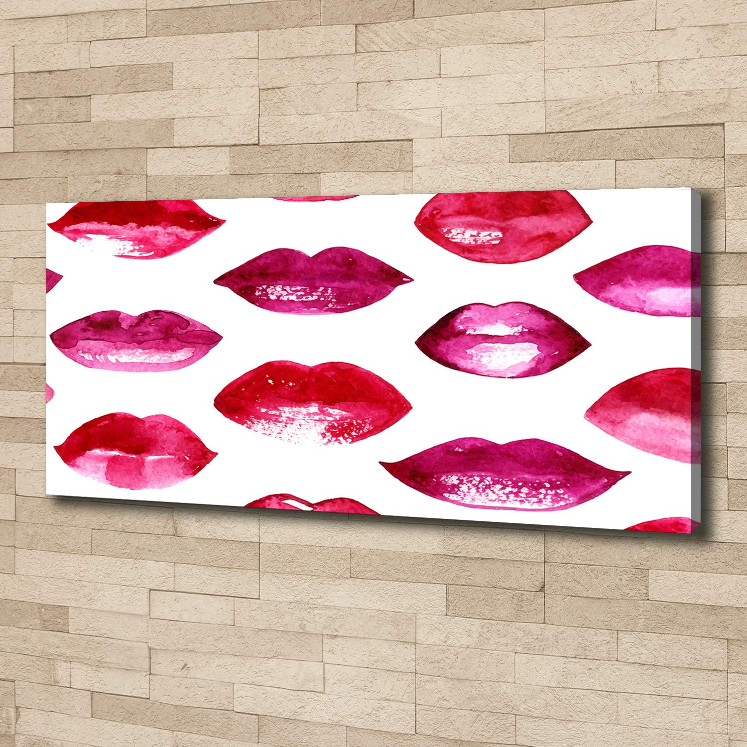 Tulup Tirages sur toile - art mural - tirages sur toile - thème d'image - 125x50 cm - Divers - Rouge - Lèvres Rouges