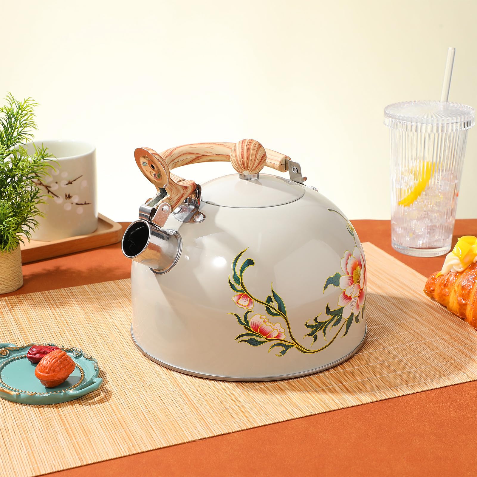 Bollitore Fischiante da Cucina 3l in Acciaio Inox, Portatile e Rapido