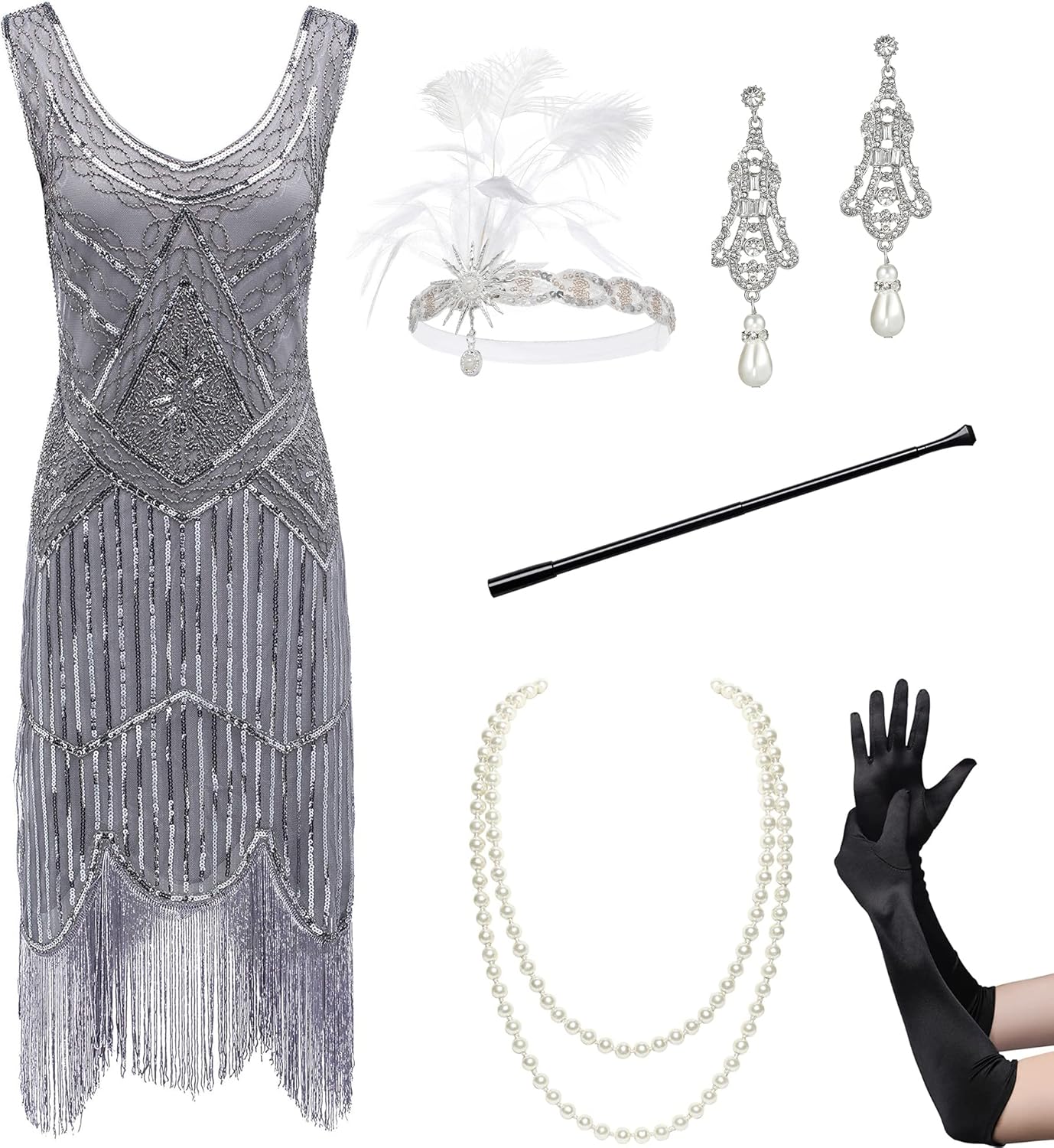 Coucoland 1920s Dress for Women Gatsby - Roaring 20s Costumes Harlem Nights Flapper Great Gatsby Dresses