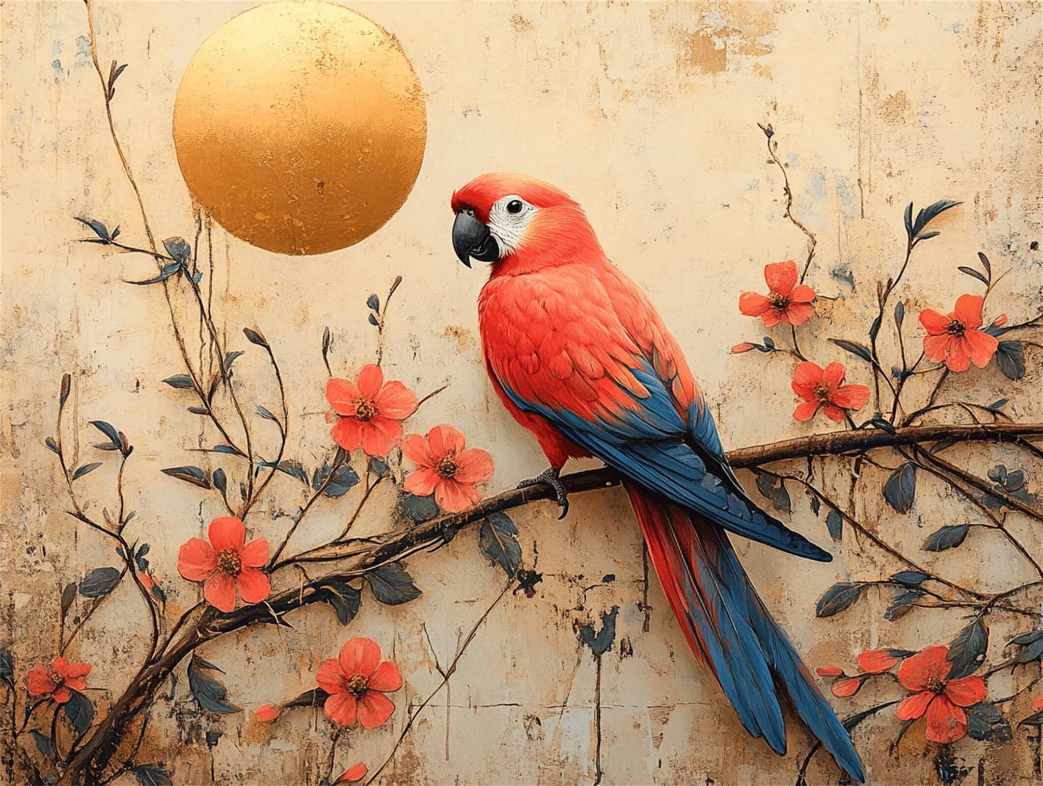 Pintar por Numeros loro Pinturas Acrilicas flor Pintura por Numeros Adultos DIY Lienzos para Pintar, Pintura Acrilica Manualidades, Decoración para Hogar, Regalos Cumpleaños, 70x90cm Sin Marco, q-922