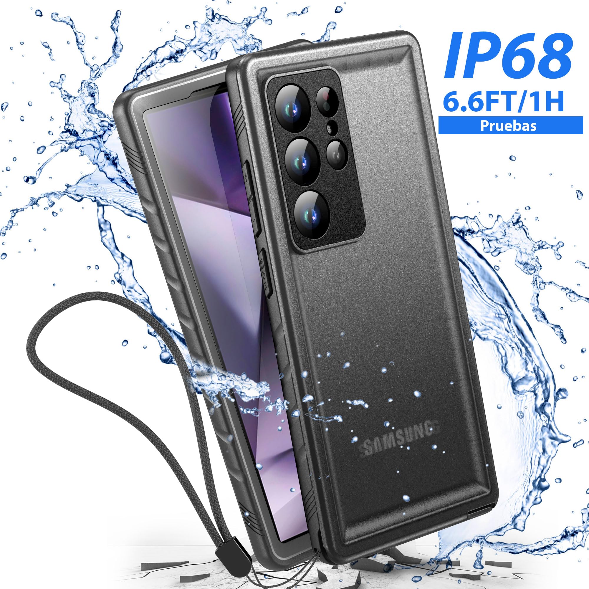 SPORTLINK Funda Samsung Galaxy S24 Ultra Impermeable - 360 Grados Militar Antigolpes Integral Protector [IP68 Waterproof Sumergible] Carcasa Acuatica S24 Ultra Funda con Pantalla/Camara Proteccion