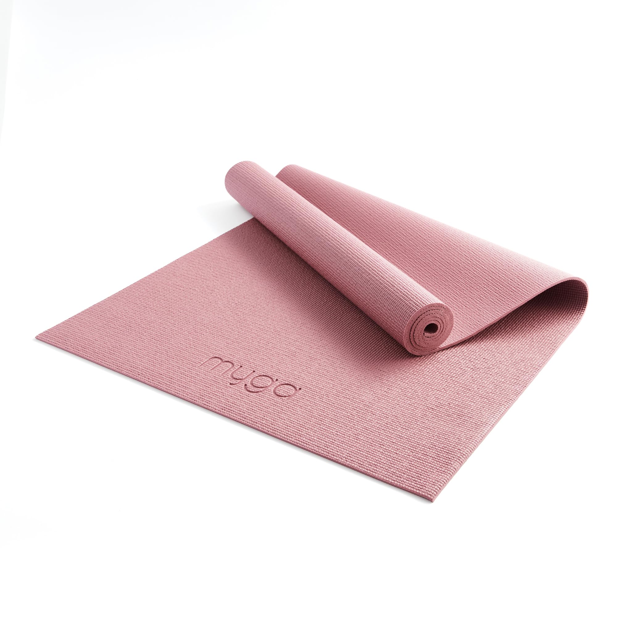 Myga Yoga Mat with Carry Strap – Non-Slip, Lightweight & Durable Exercise Mat for Yoga, Pilates & Fitness – Sweat-Resistant & Easy to Clean – 173cm x 61cm x 4mm - Choice of Colour (Nostalgia Rose)