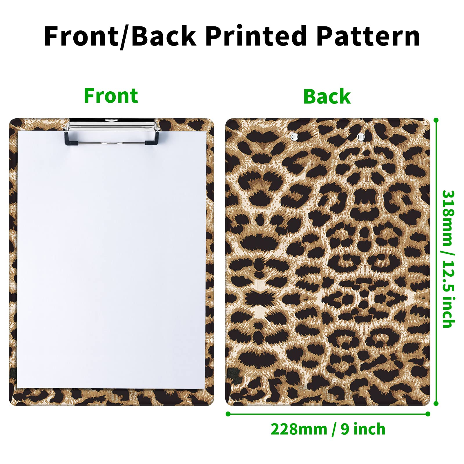 Presse-papiers Motif Léopard 22,9x31,8 Cm Avec Clip Métal, Bloc-notes Et Sous-verre - Pour Bureau, école, Cadeau