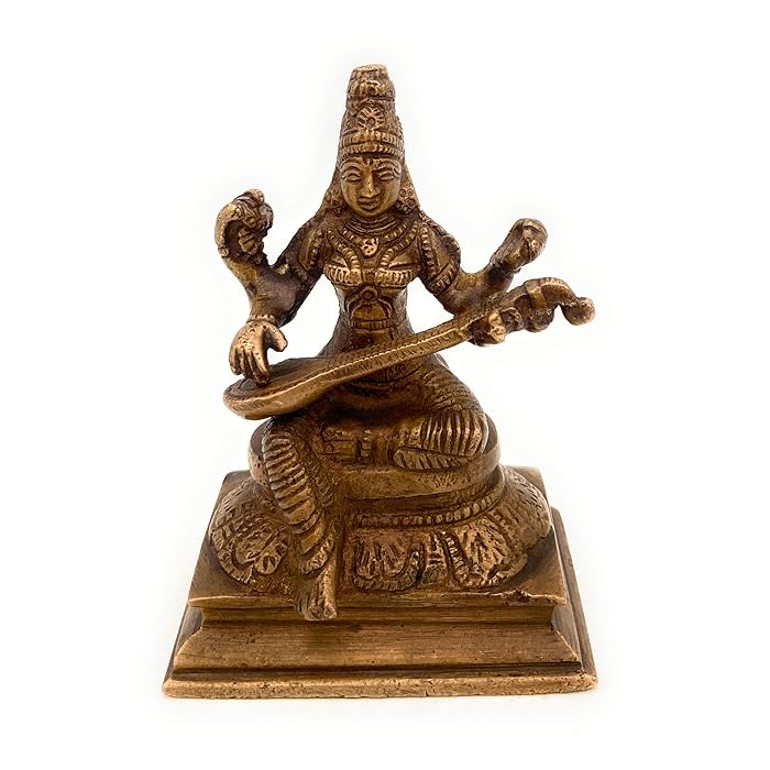 Buy Bhunes Brass Saraswati Idol Brass Saraswati Statue Goddess