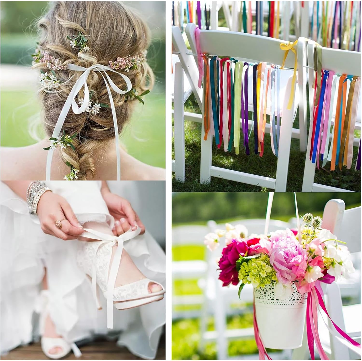 Luomorgo 1/2 Inch Satin Ribbon, 25 Yards Black Satin Ribbon, Fabric Ribbon for Gift Wrapping, Flower Bouquet, DIY Craft, Sewing, Wedding, Birthday Party Decorations - Image 7