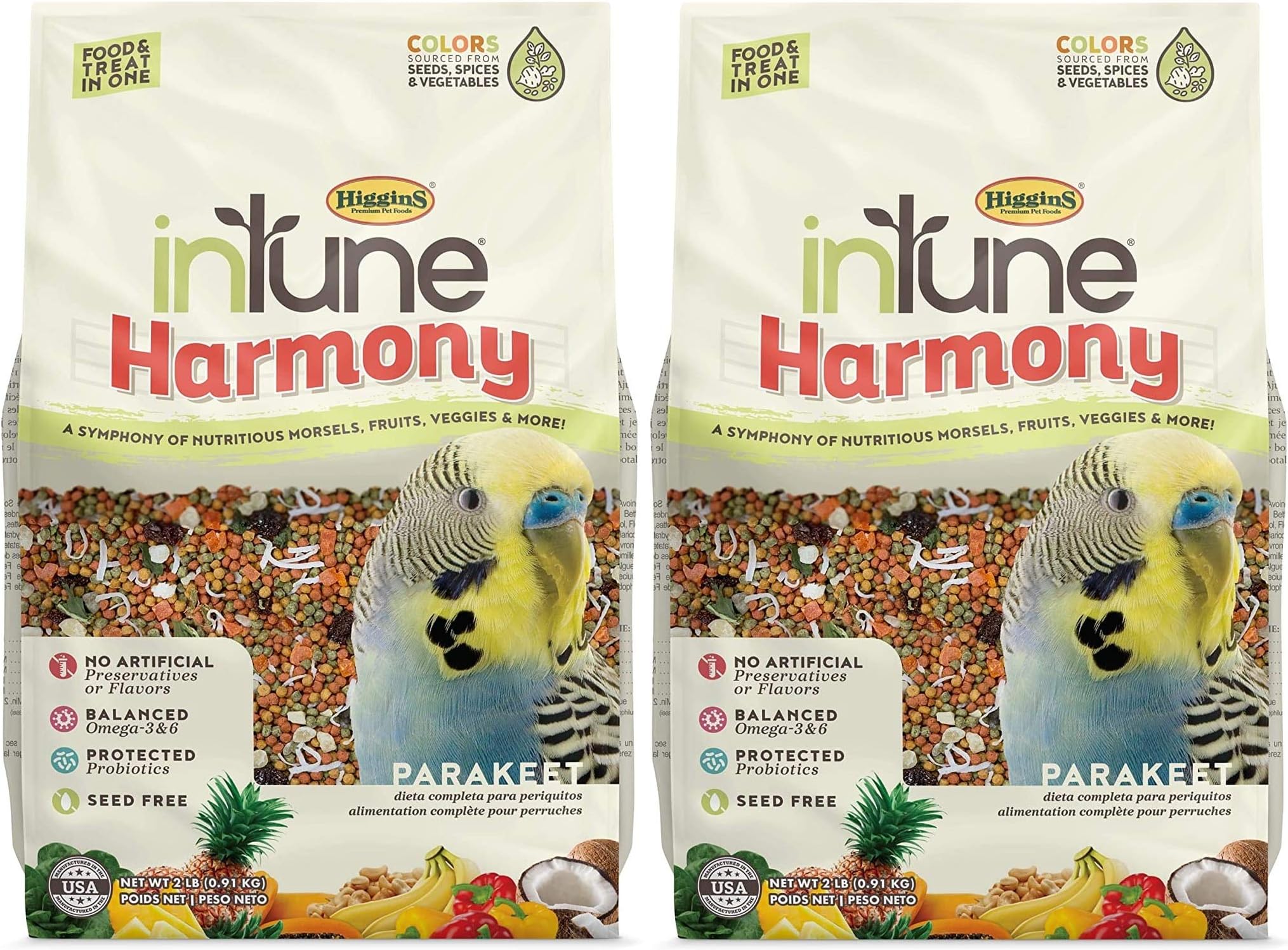 2 Pack of Intune Harmony Parakeet Food, 2 Pounds Each2