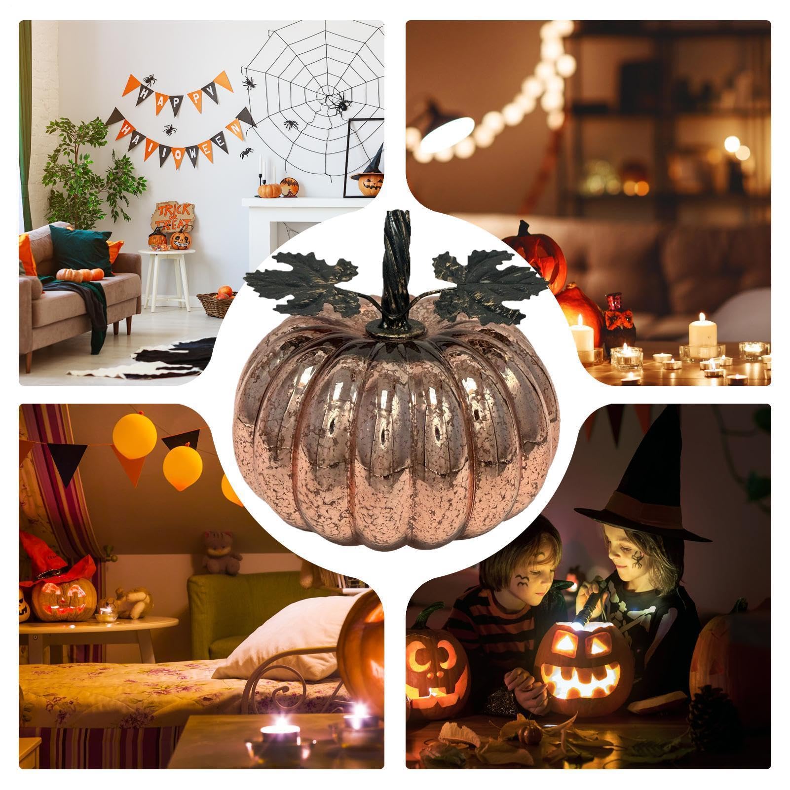 Lampada a forma di zucca di Halloween, luce a forma di zucca, timer, LED, decorativa | Lampada da scrivania per autunno festa del Ringraziamento libreria interna camera da letto soggiorno