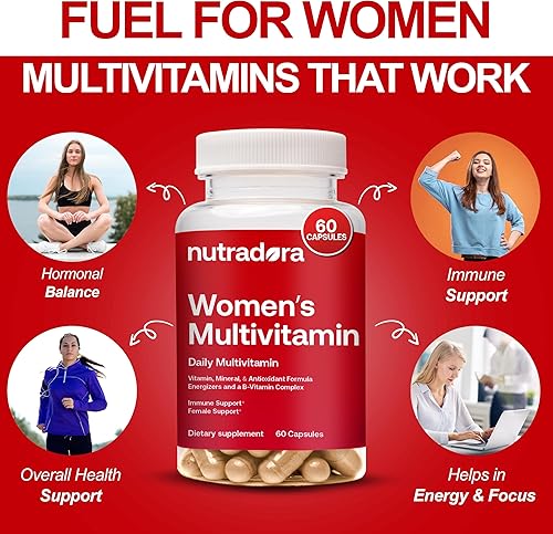 Miniatura 3 de Multivitamínico para mujer para apoyo inmunológico, multivitaminas veganas para mujeres, vitaminas, minerales, fórmula antioxidante, energizantes y