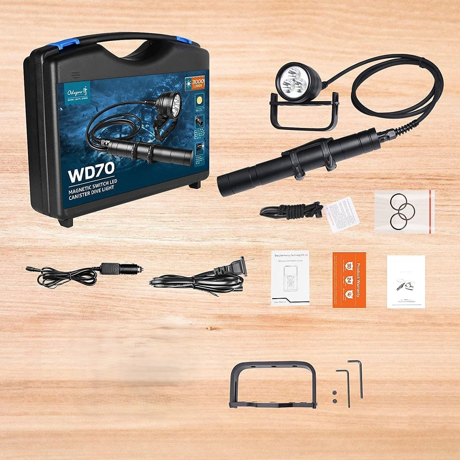 WD70 Torcia Subacquea 3000 Lumen per Immersioni